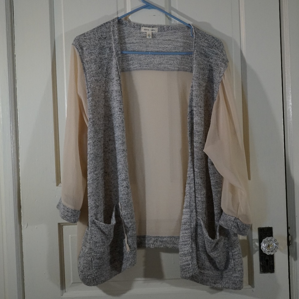 Urban OutFitters Gray & Sheer Light Sweater